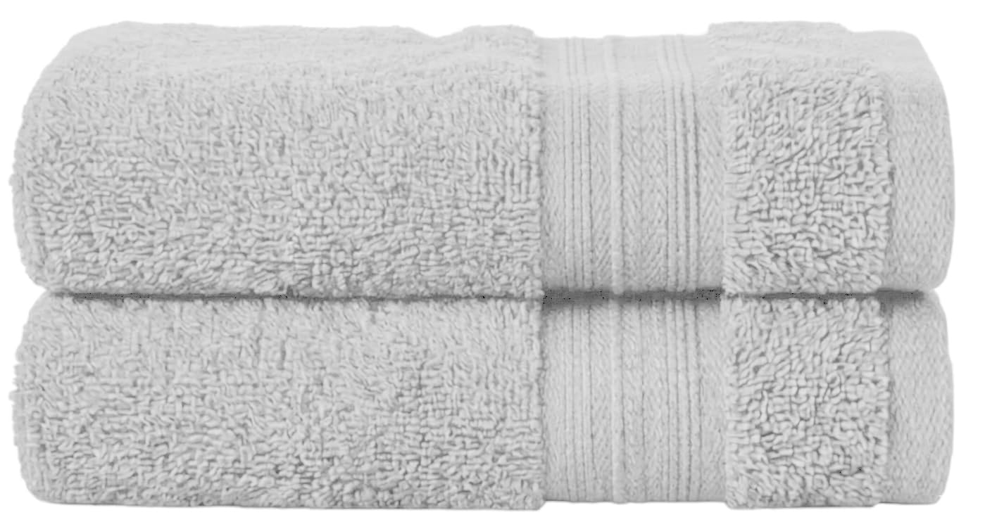 Luxury Flannel Face Cloths 2 & 4 Packs 800GSM 100% Egyptian Cotton Super Soft Hotel Quality Washcloths High Absorbent Quick Dry Face Towels (2, Silver)
