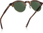 CARFIA Lunettes de soleil retro rondes polarisés pour hommes, cadres semi-immortelle en acétate UV 400 Protection