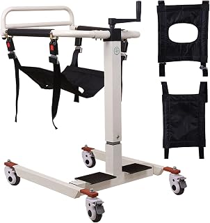 Patient Lift for Home Transfer Lift Wheelchair Shower Wheelchair, Lightweight Adjustable seat Height, Commode Chair for Toilet, Portable Patient Lift for car, Chair Lifts Assist for Elderly
