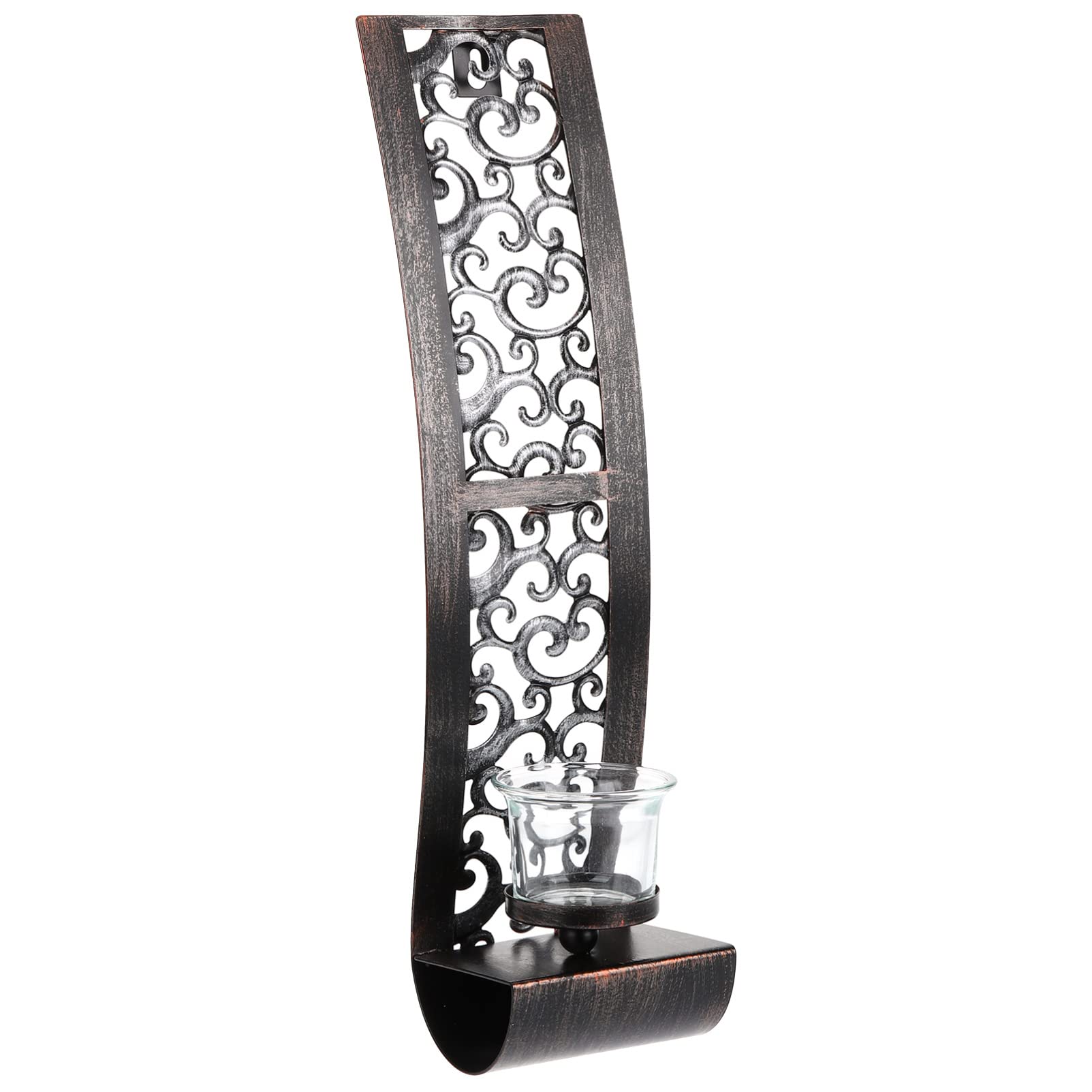 minkissy Wall Hanging Candle Holder Living Room Wall Decor Farmhouse Wall Candle Sconces Metal Candle Holders Wall Decor Living Room Candle Stand Wall Decoration Wrought Iron Old Fashioned