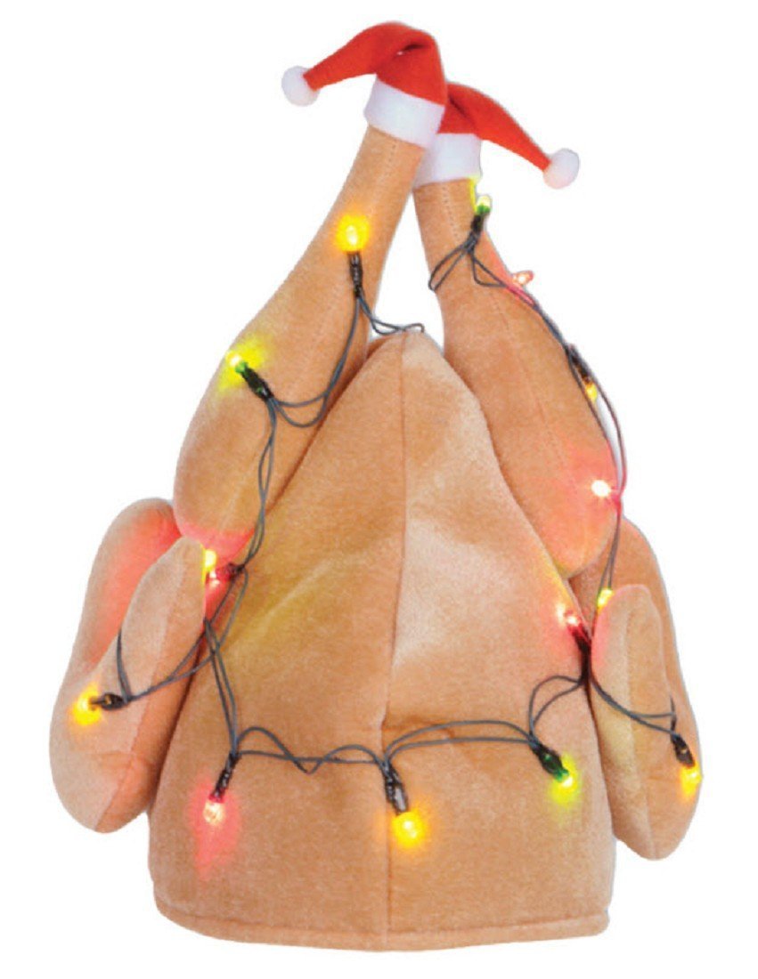 Beistle 1-Pack Plush Light-Up Christmas Turkey Hat