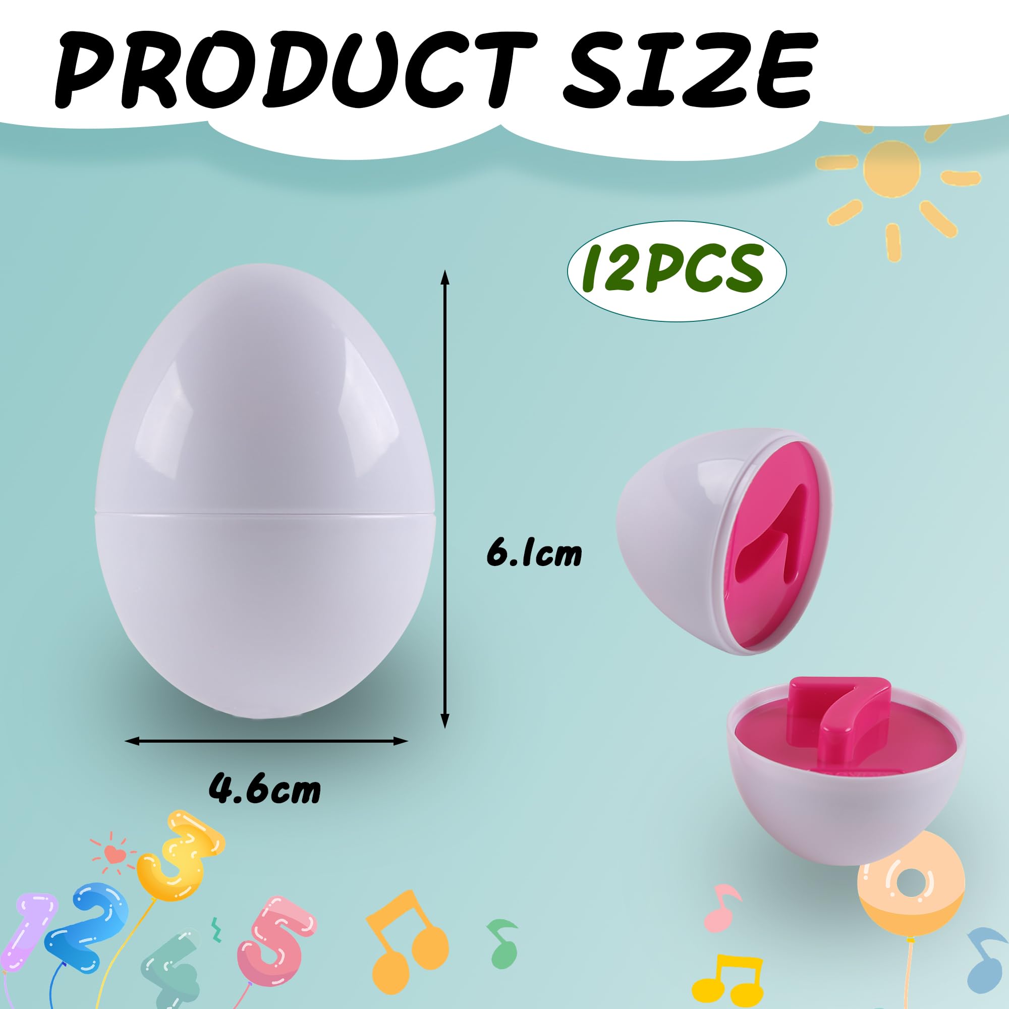 huruirui Empareja Rompecabezas de Huevos, Montessori Juguetes de Huevos, Clasificación de Colores y Formas 12pcs Juguetes Rompecabezas Infantiles