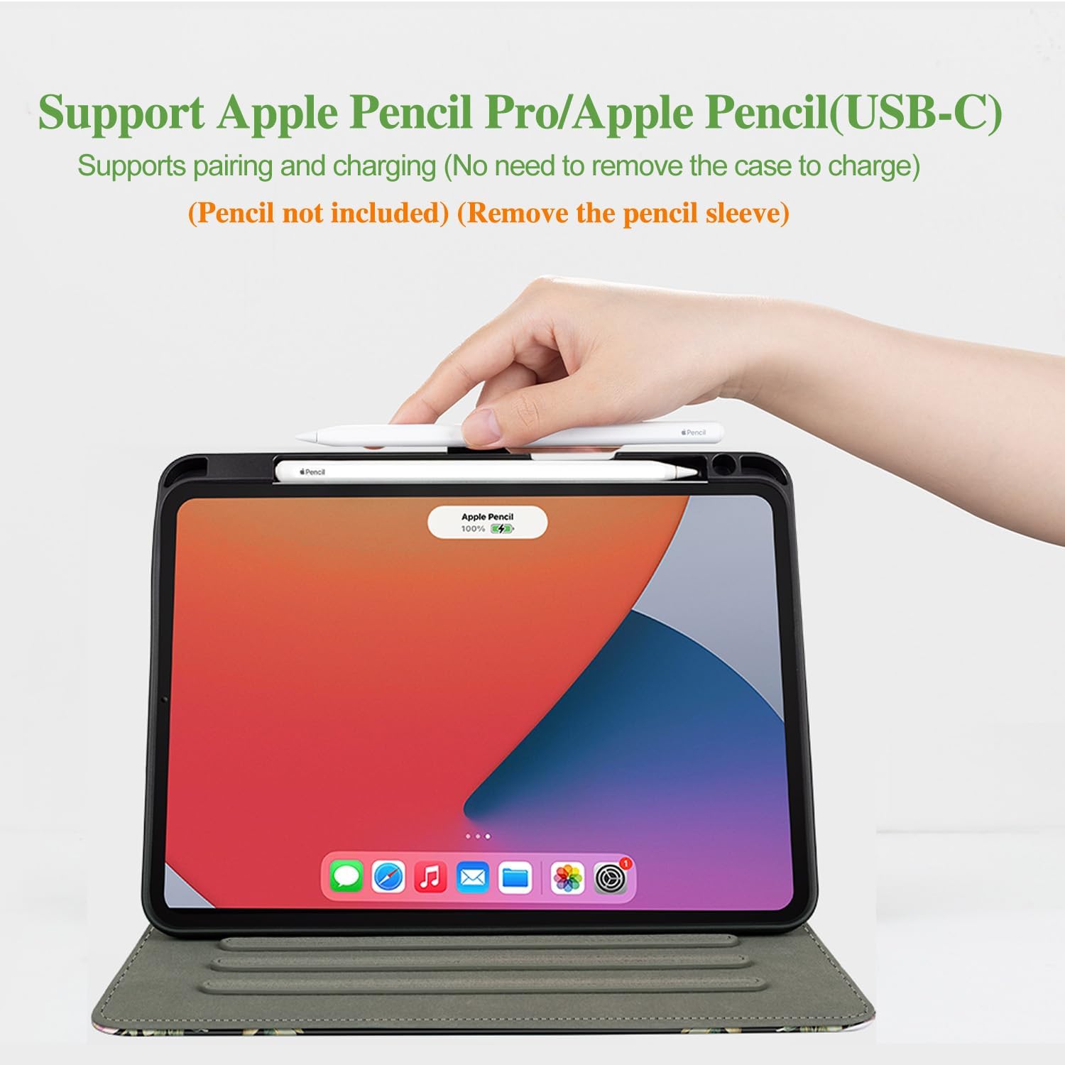 Vimorco for iPad Pro 13 Inch Case M5/M4 2025/2024 Black Notebook, for iPad 13 Pro Case Pencil Holder/Hand Strap/Pocket/Screen Protection Band, for iPad Pro 13 Cases Cover