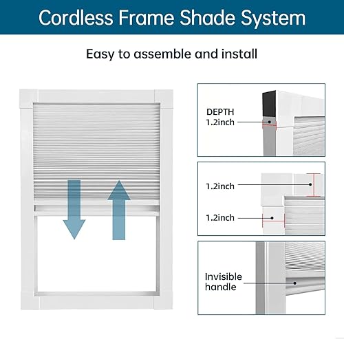 Miniatura 3 de MaKefeile Persianas opacas para ventana, persianas celulares sin cordón, para oscurecer la habitación, persianas de nido de abeja, techo adecuado,