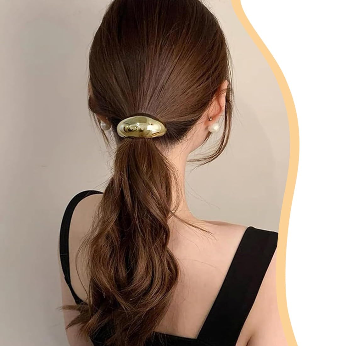 4 pcs gomas para el pelo para cola de caballo, puño de metal dorado, Cinta Elástica Atacaño para el Pelo, para coletas doradas, gomas para el pelo punk, para accesorios de cabello finos