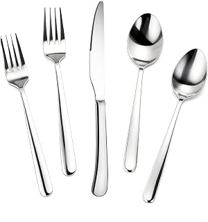 20-Piece Silverware Set for 4, 304 Stainless Steel Flatware Set with Mirror Finish – Includes Forks, Knives & Spoons for Everyday Dining & Elegant Table Setting