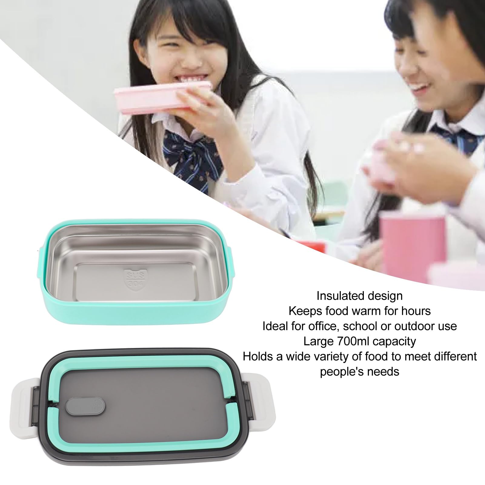 HEEPDD Insulated Stainless Steel Bento Box, Leakproof, Large Capacity Lunch Container with Separate Compartments - Image 3