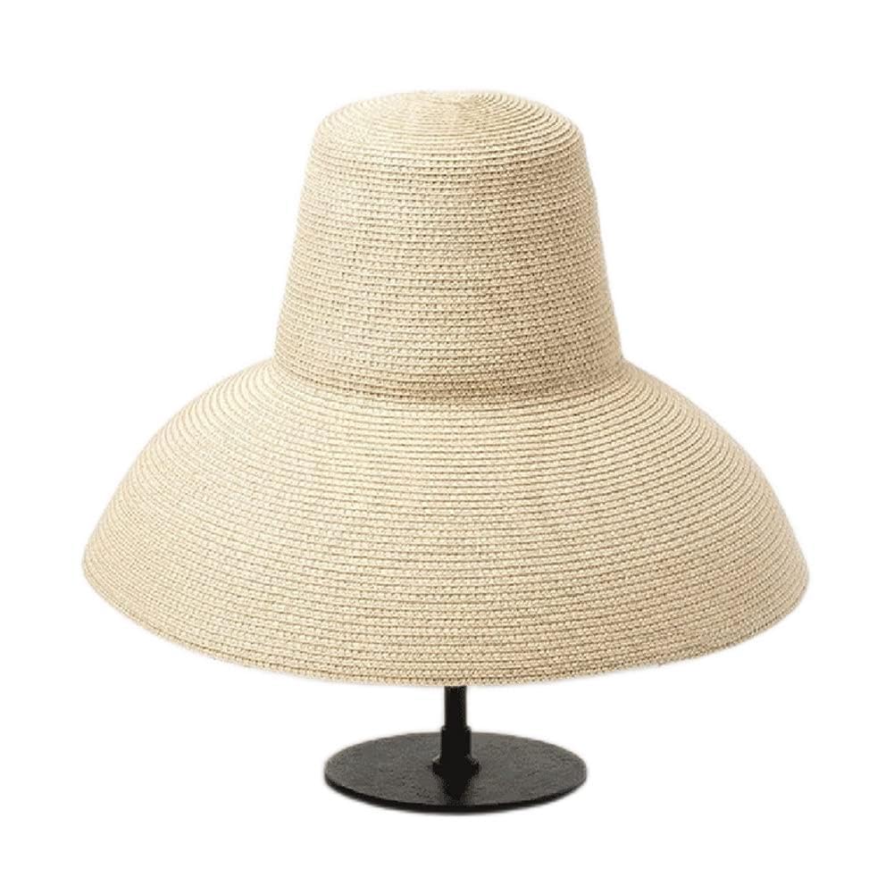 MRKU Chapeau de Soleil d'été pour Femme, à Larges Bords, Rouge, Noir et Beige, Pliable, idéal pour la Plage et Les Voyages.