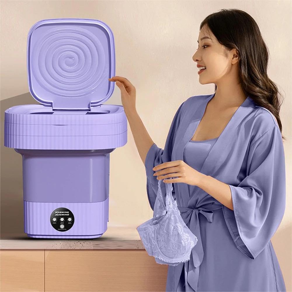 Mini Machine à Laver Portable Avec Essoreuse - 10L, Pliable, Pour Camping, Vêtements De Bébé, Sous-vêtements