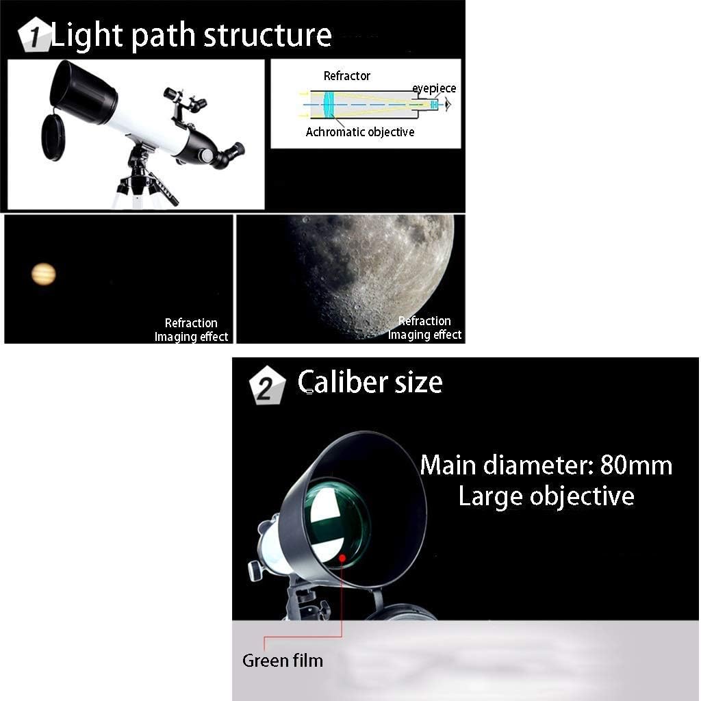 Introductory Astronomical Telescope High-Definition High-Power Monocular Children's Student Telescope Great Astronomy for Kids to Explore Moon Space