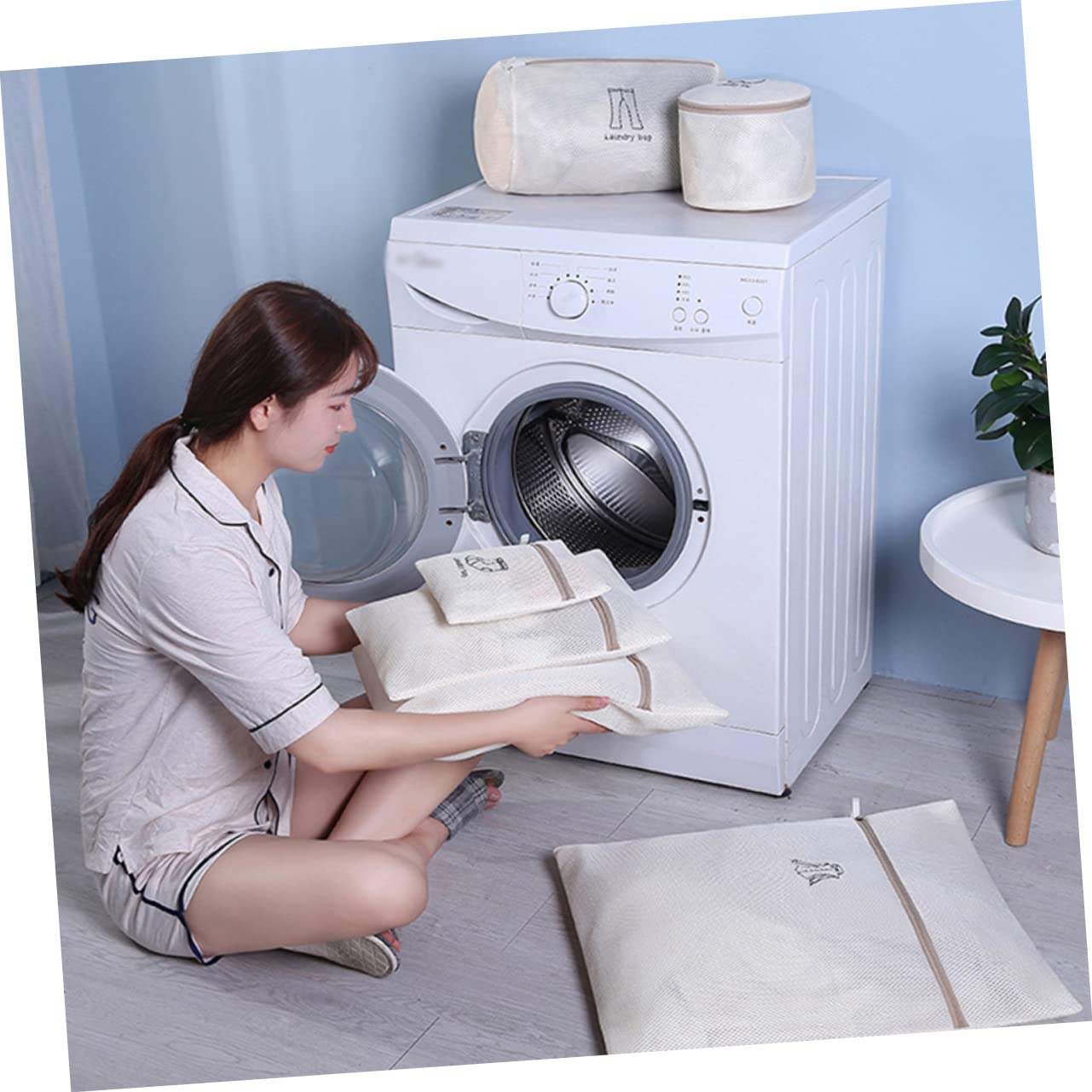 ULTECHNOVO Sacchetto per Bucato in Rete Resistente per Lavaggio di Indumenti Protezione da Danni in Lavatrice Separazione di Vestiti Sporchi e Puliti