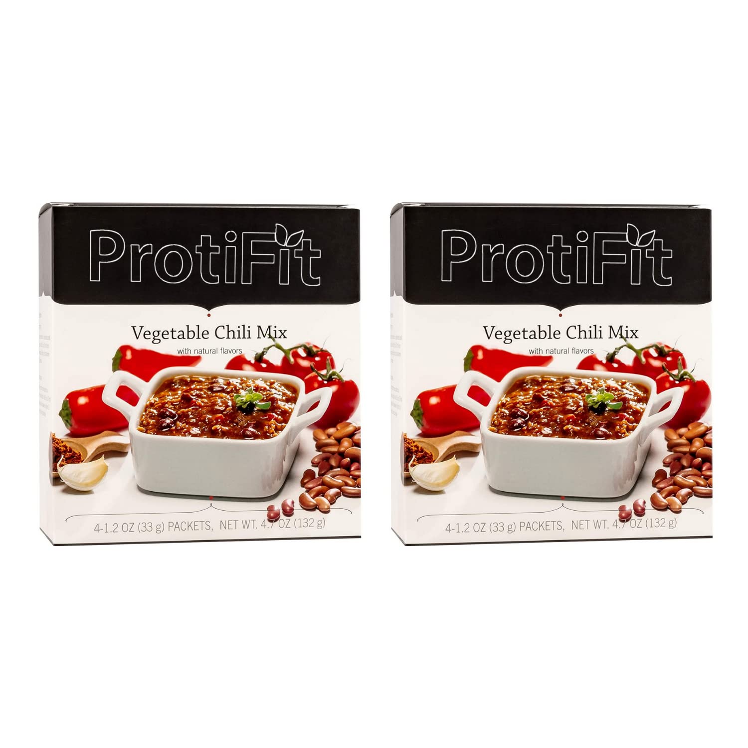 PROTIFIT - High Protein Vegetable Chili Mix 2 Pack, 12g Protein, Low Calorie, Low Carb, Low Fat, Low Sugar, Cholesterol Free, Ideal Protein Compatible, 7 Servings Per Box, (2 Pack)