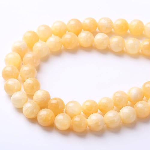 Miniatura 2 de Cuentas sueltas redondas de jade beige de 0.236 in cuentas de gemas naturales cuentas de piedra de energía de cristal para hacer joyas DIY pulsera