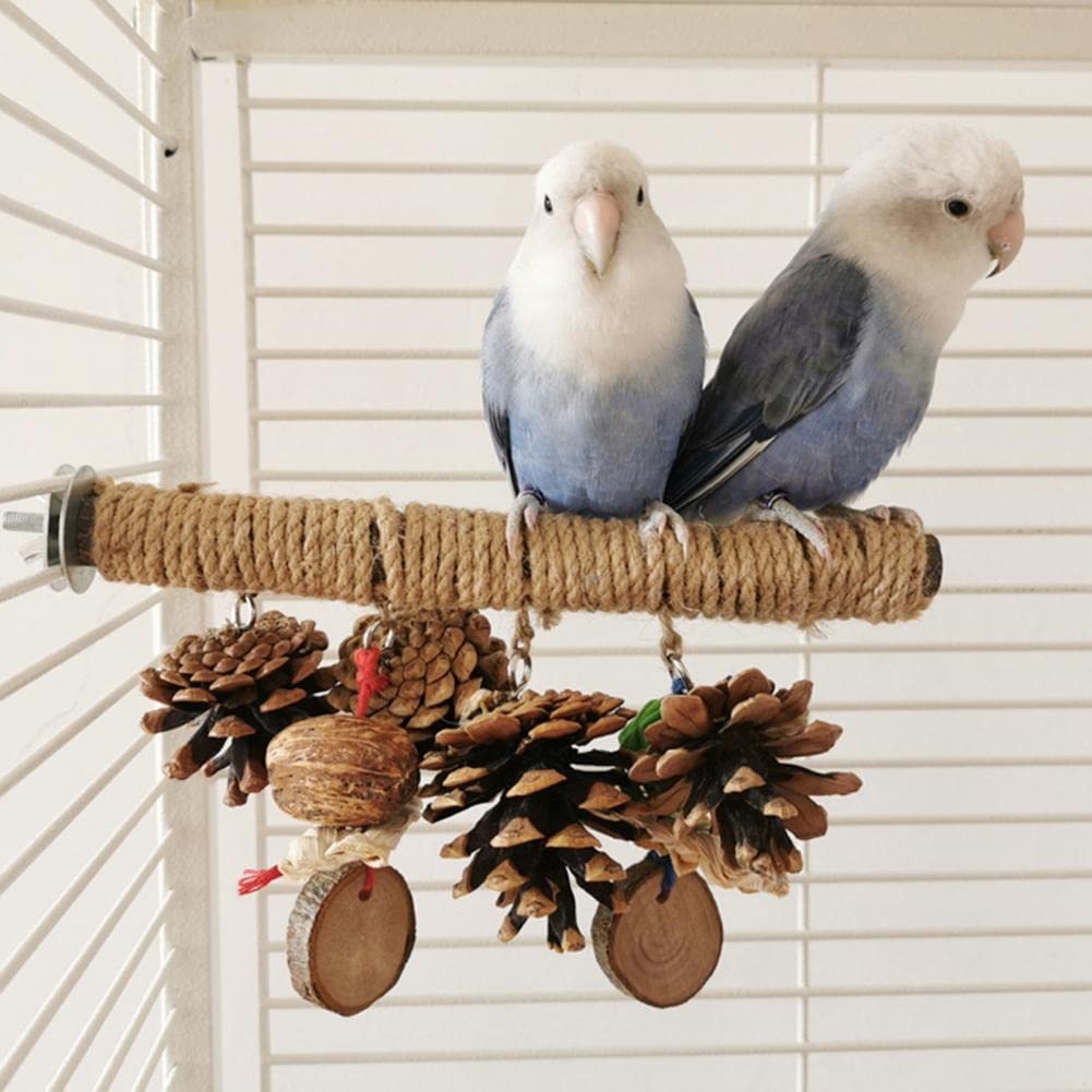 ArinkO Juguete para pájaros de fácil instalación: Soporte para Percha con Columpio para Loros para Entretenimiento sin Esfuerzo (Color: D)