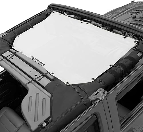 Miniatura 34 de Shadeidea JK - Funda para techo de malla suave compatible con Jeep Wrangler JKU (2007-2018) - Bloqueador UV contra el ruido del viento - Garantía