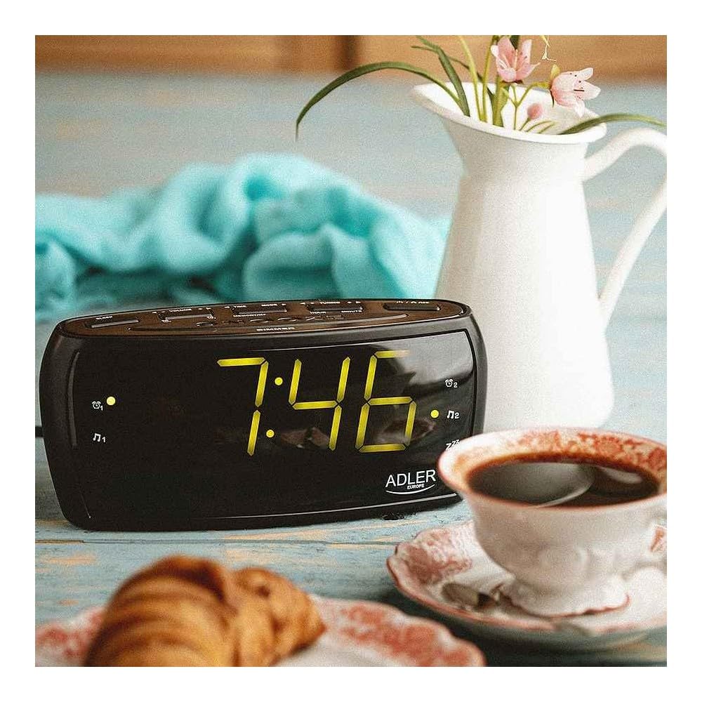 Radiowecker Uhrenradio Uhr Wecker AM/FM Radio Helligkeitsregler mit extra großem Display