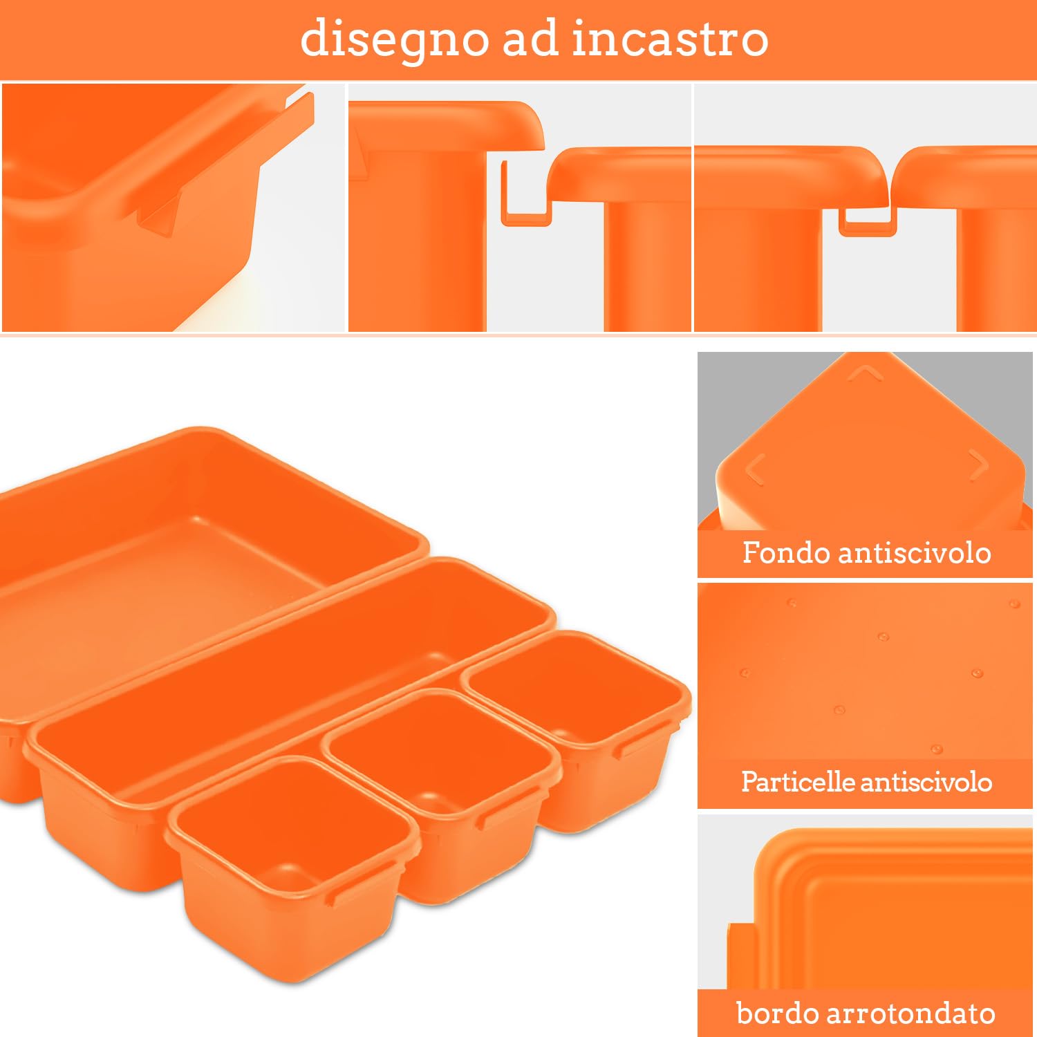 45 Pezzi Cassetta Attrezzi Organizer Cassetti, Per Viti Minuteria, Attrezzi Banco Da Lavoro, Scatole Vassoio Portaoggetti Organizzatore Cassetti Plastica, Per Carrello Porta Attrezzi, Garage - Arancia