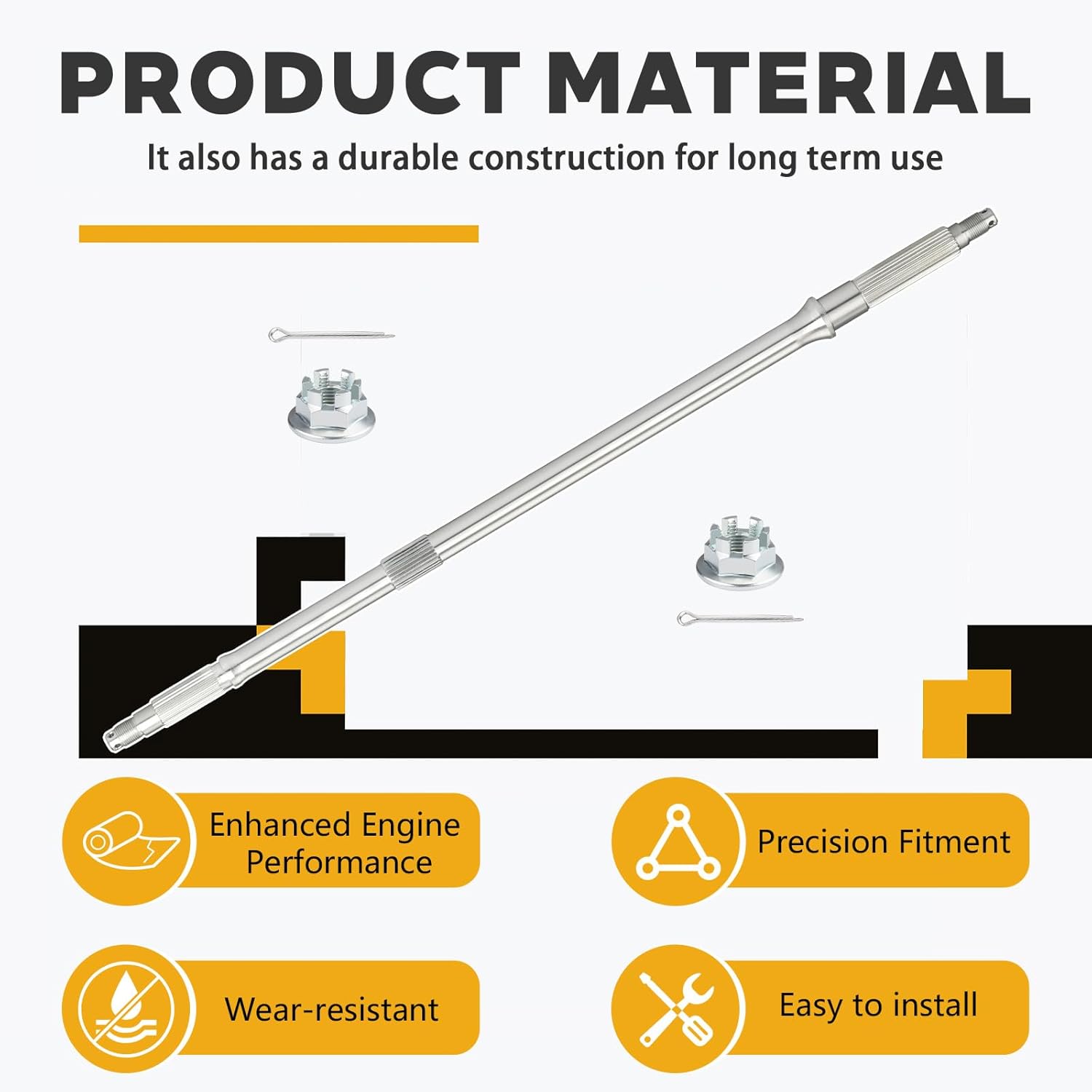 Rear Axle Shaft & Nuts for Honda Fourtrax 250 TRX250 1985-1987 42311-HA8-000