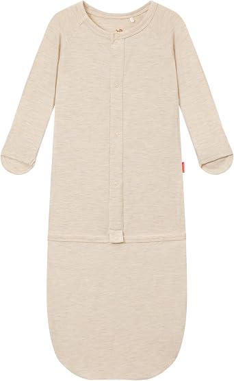 Baby Sleeper Gown Bamboo Viscose Infant Gowns Unisex Baby Sack Sleepers with Mittens & Convertible Pouch