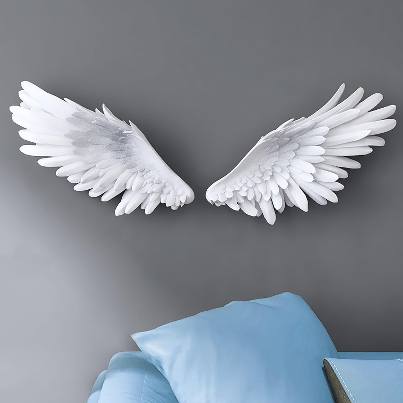 Amazon.co.jp: 壁掛け彫刻 天使の羽 金、白 壁の装飾 背景 壁飾り 66cm