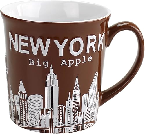 Miniatura 7 de Tazas de cerámica jumbo New York Big Apple City Skyline - 12oz (amarillo)