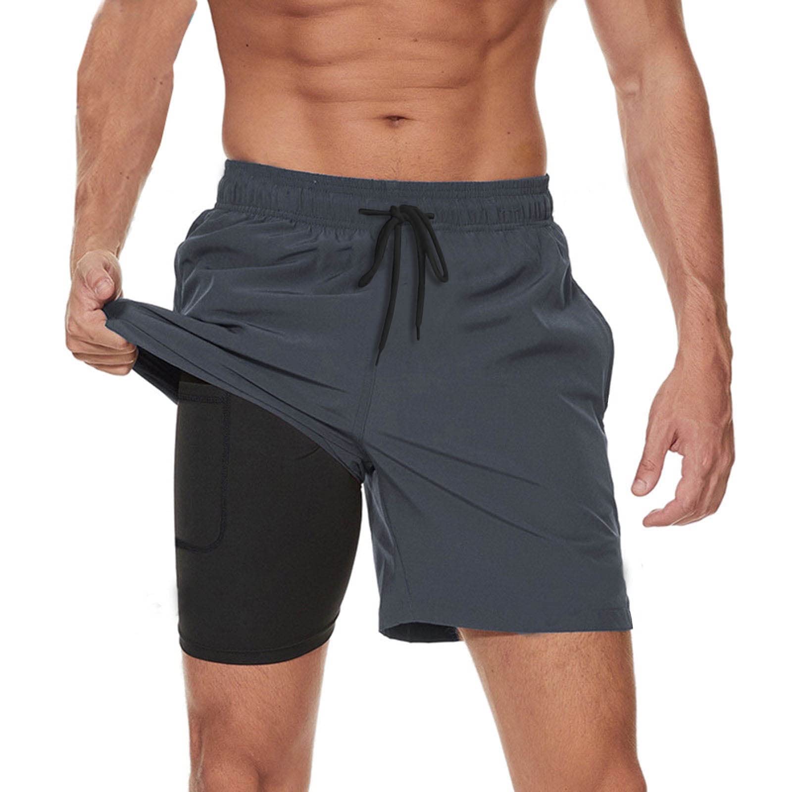JustSun Badehose Herren Schnelltrocknend Boardshorts mit Mesh-Futter und Verstellbarem Tunnelzug