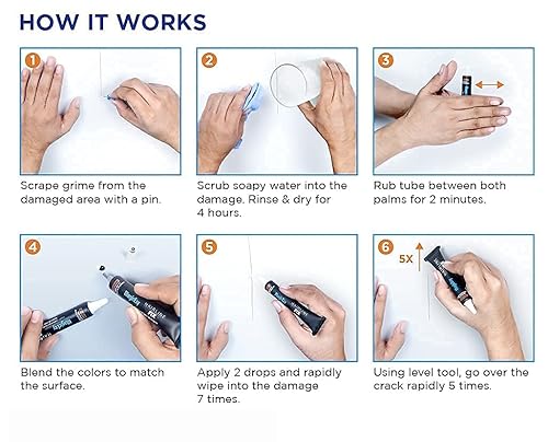 Miniatura 12 de MagicEzy Tile RepairEzy Relleno de reparación de azulejos de cerámica para reparar astillas y grietas, adherencia superfuerte, cerámica, porcelana