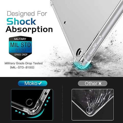 Miniatura 3 de MoKo Case Fit 2018/2017 iPad 9.7 6ª/5ª generación esquinas reforzadas + panel duro transparente antiarañazos cubierta transparente para iPad de 9.7