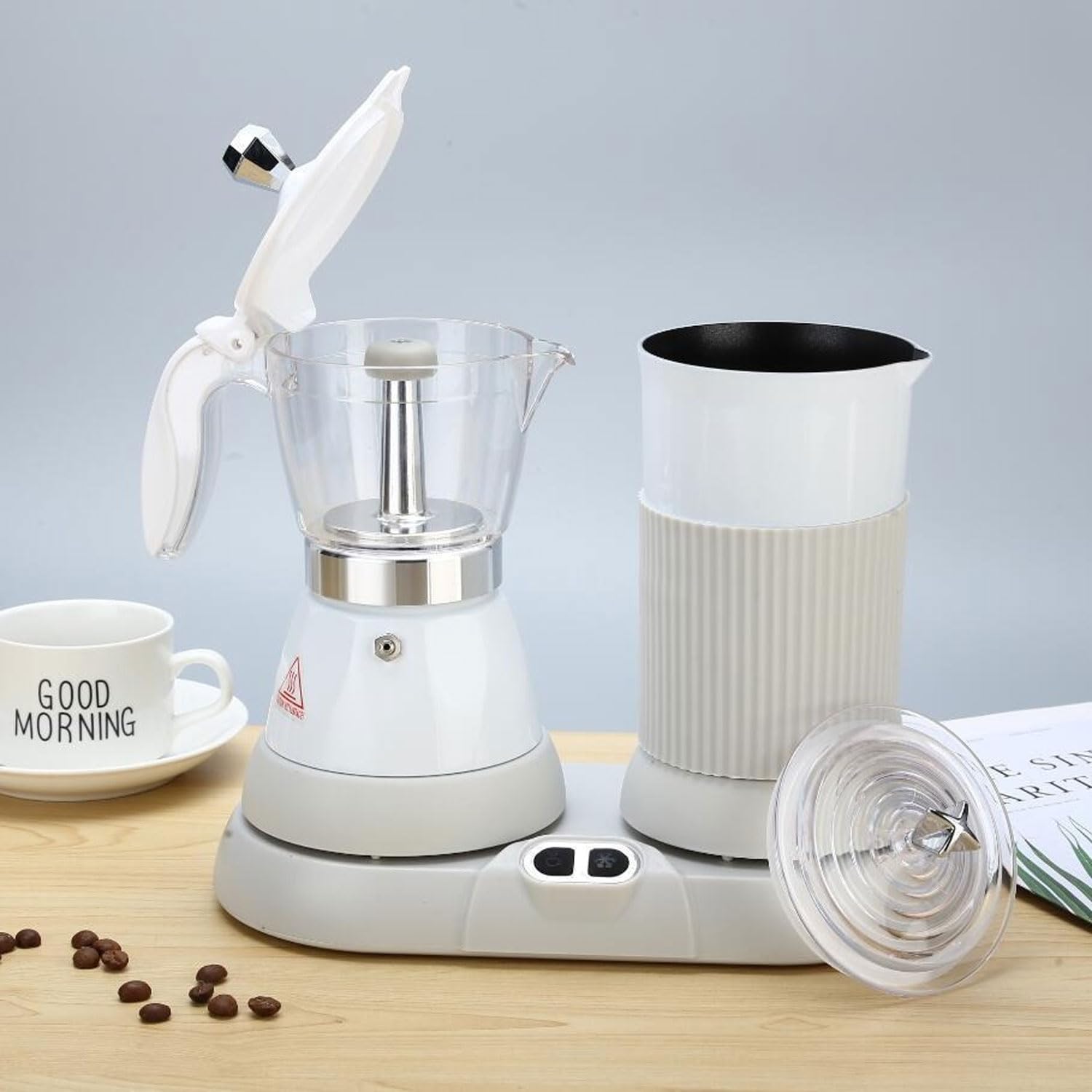 Macchina Per Caffè Espresso, Mini Macchina Automatica Per La Schiuma Di Latte Domestica Da 480 W, Macchina Per Caffè Espresso a Preparazione Lenta Con Montalatte, Per Casa, Cucina, Caffetteria