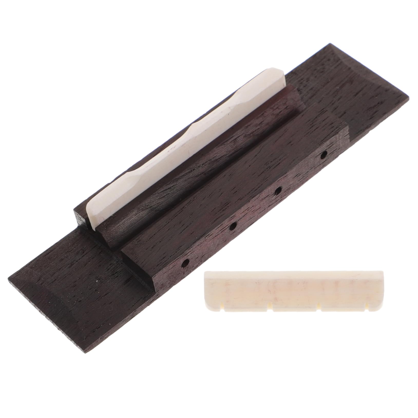 Toddmomy 4 String String Ukulele Bridge with Bone Saddle Natural Rosewood Accessory for Fit Durable Design Easy Installation for Ukulele Enthusiasts and Musicians