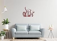 Vista 2 de Wall Decals Vinyl Decal Sticker Home Interior Design Mural Sea Ocean Animals Octopus Tentacles Bathroom Kids Nursery Baby Room Decor KT80