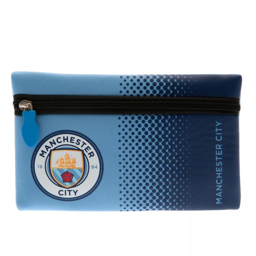 MANCHESTER CITY Man Fade Design Pencil Case New Crest, Blue, Zip up