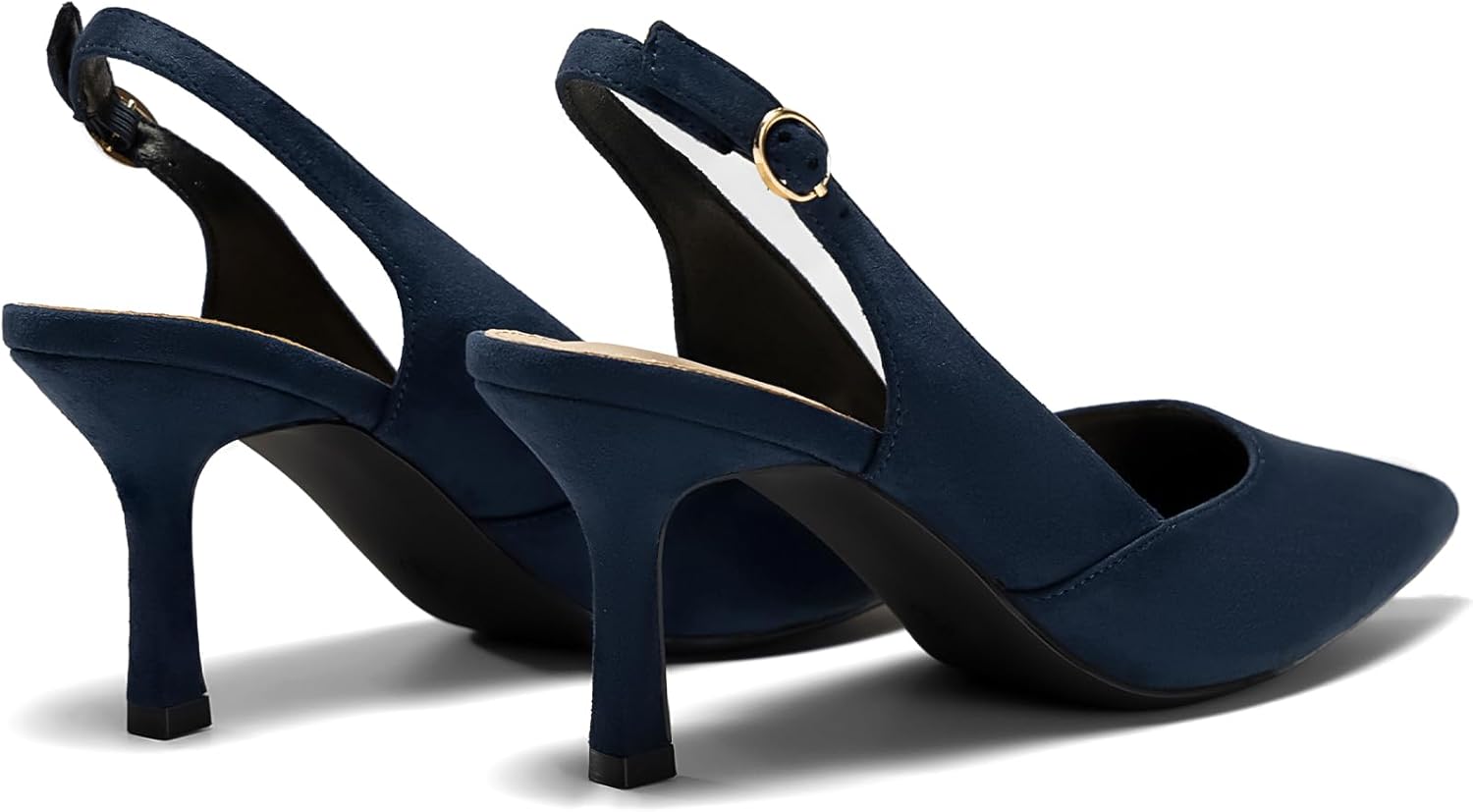 Women's Slingback Kitten Heels Closed Pointed Toe Pumps Wedding Party Dress Shoes - Image 5