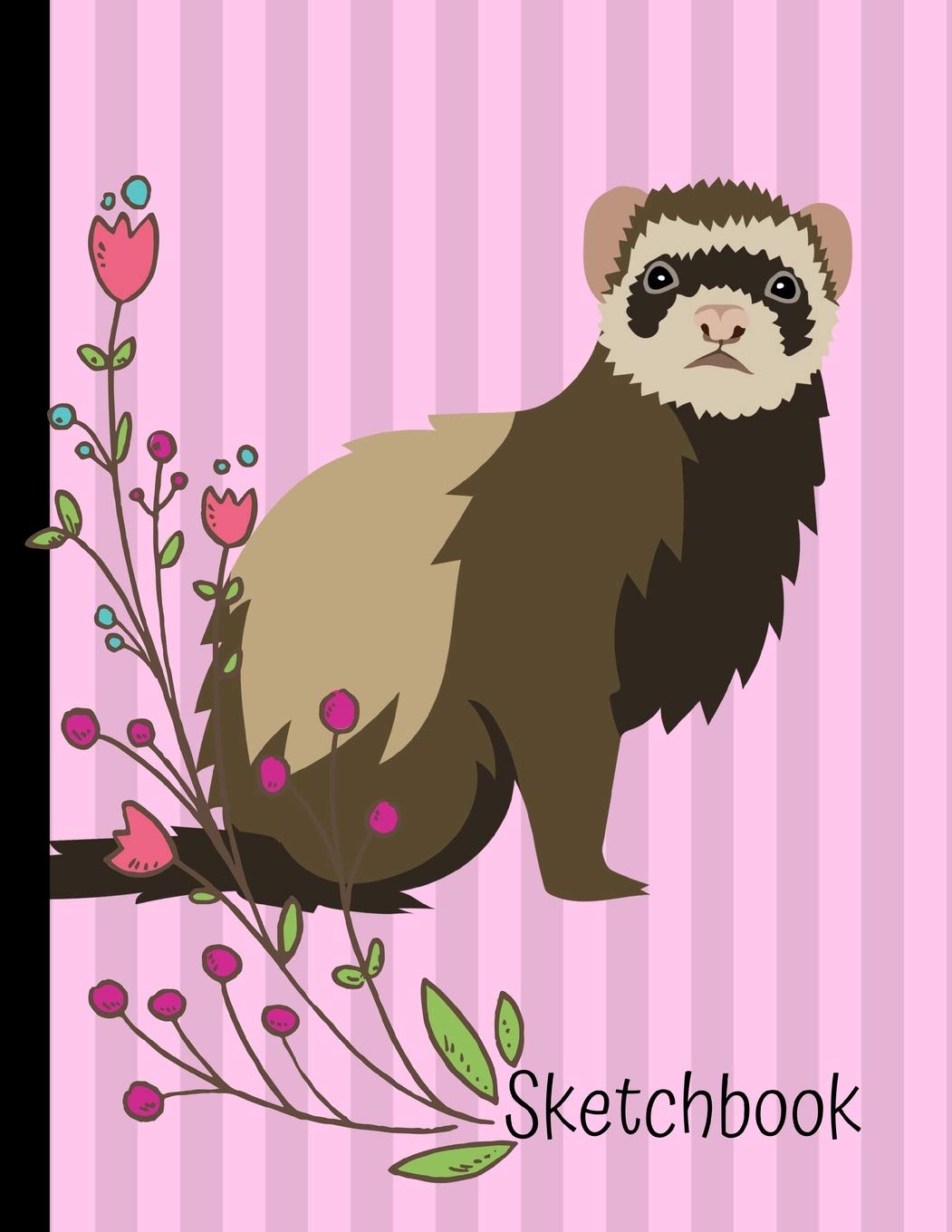 Sketchbook: Ferret Pink Sketch Book 8.5 x 11 Blank Paper 100 Pages Notebook For Drawing Art Journal