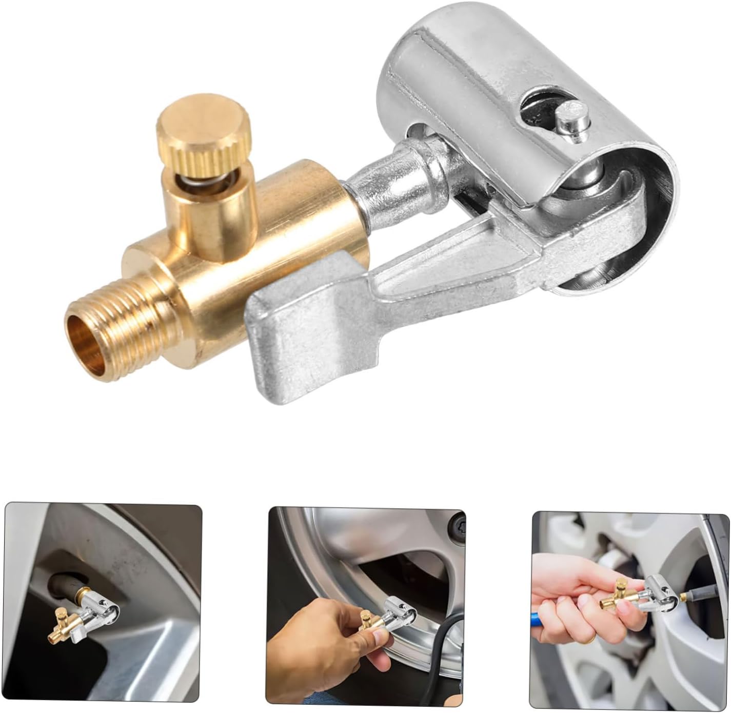 GLEAVI 2pcs Tire Chuck Deflation Feature Air Chuck for Car Bike and Motor Tires for Quick Inflation and No Air Leakage