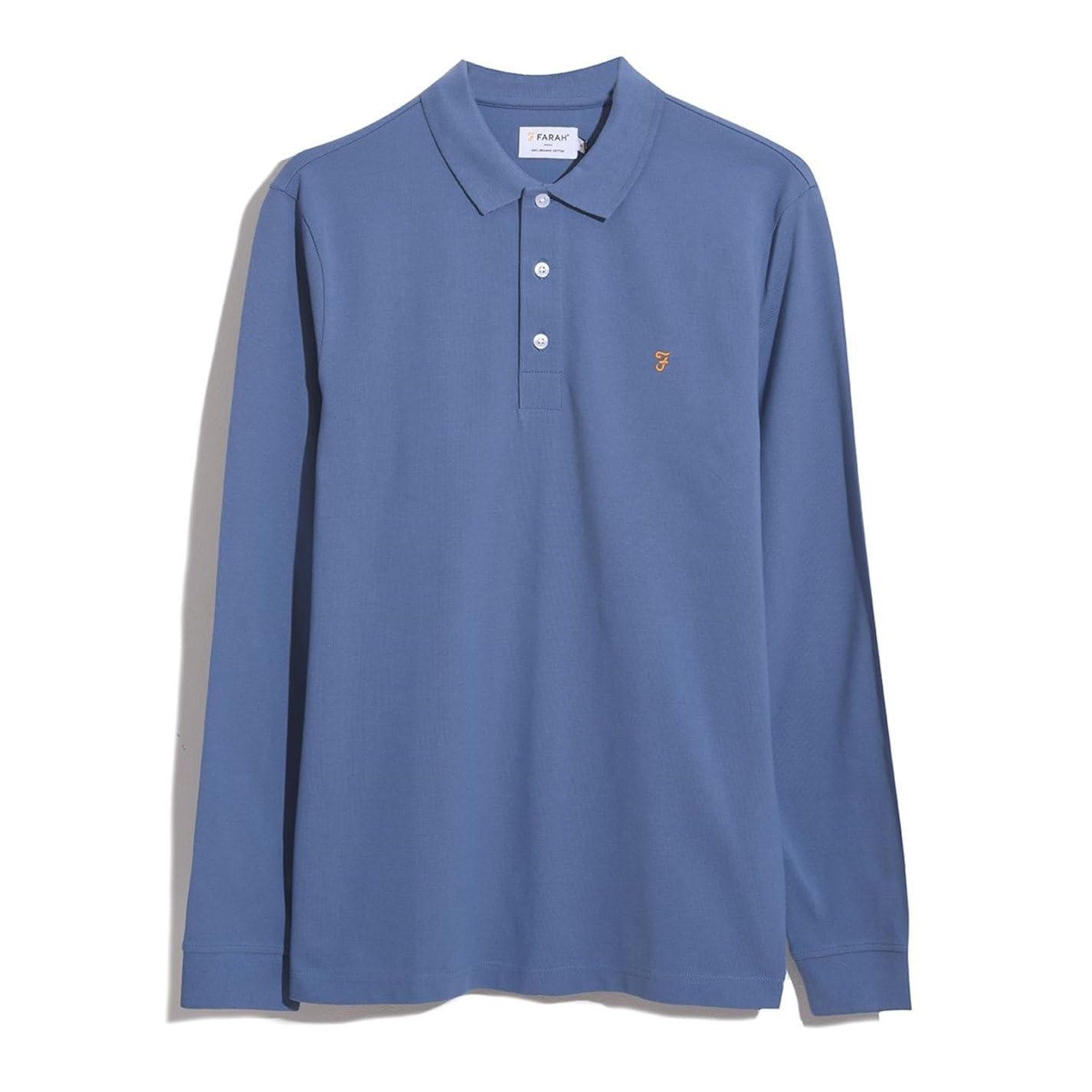 Farah Mens Blns Ls Polo Long Sleeve para Blue M