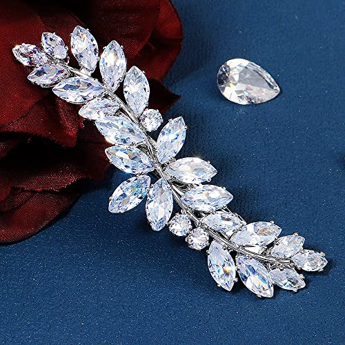 Chargances Crystal Hair Barrette Sparkly Zircon Rhinestone Hair Clip French Design Bridal Hair Clips Elegant Hair Accessories For Women Girls #TOP20