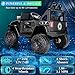 Hikole Battery Operated Car for Kids with Parent Remote Control, 12V 7AH Electric Ride On Cars w/LED Lights, Bluetooth, Music, 2WD and Safety Belt- Drivable Truck for Boys Girls Age 3-8, Black