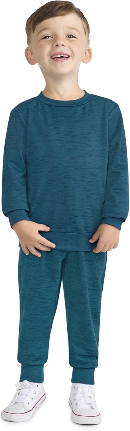 Hurley unisex-baby Soft Basic Cloud Slub Crewneck Sweatshirt and Joggers 2-piece Outfit Set - Image 3