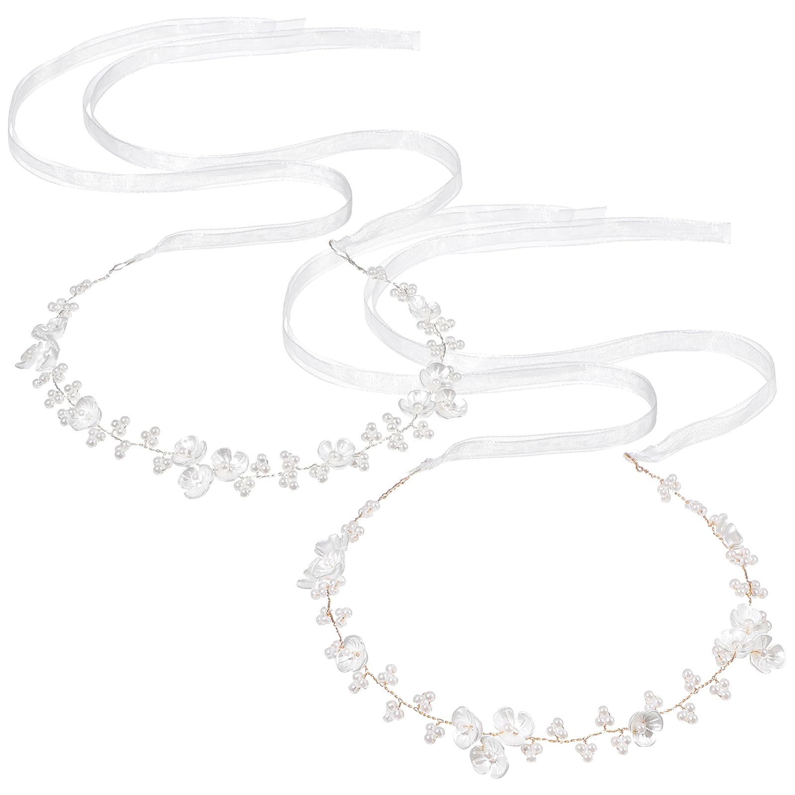 2Pcs Flower Girl Hair Accessory, Pearl Flower Girl Headpiece