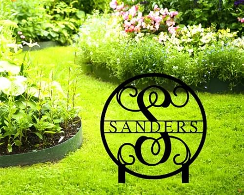 Family Last Name Metal Yard Sign, Lawn Metal Signs, Personalized Garden Signs With Stakes (24" Tall) #TOP1