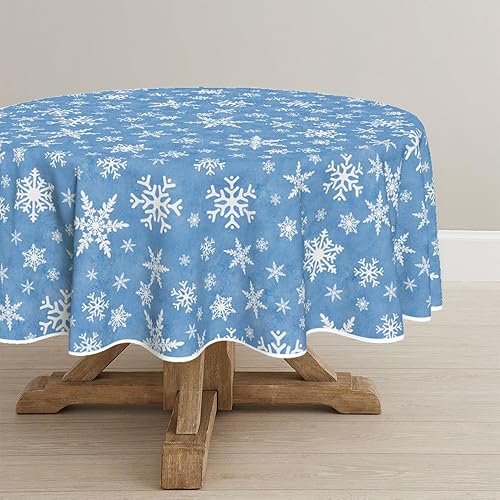 Horaldaily Servilletas de tela de Navidad de 18 x 18 pulgadas, color blanco azul nieve para decoración de cenas, juego de 4 servilletas lavables
