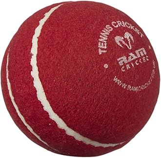 Ram Cricket Tennis Ball – Box of 6 - Tennis ball Construction with Built in Cricket Seam to Mimic a Real Cricket Ball - Low Bounce Cricket Training Ball - Great for Kids and Younger Players