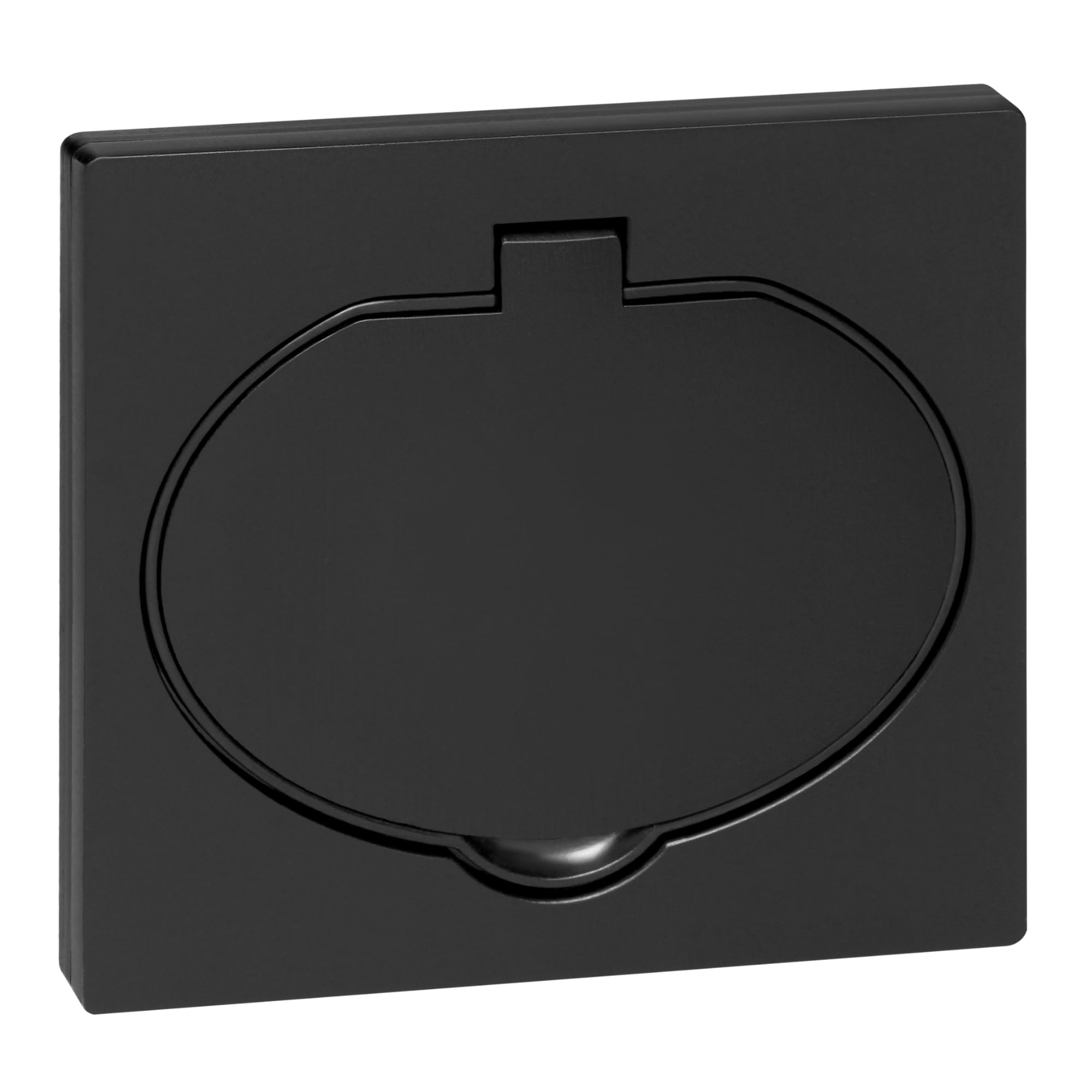 Enchufe Empotrable Negro Mate de Diseño Moderno | Con Tapa Hermética IP44 para Baño y Cocina | Enchufe de Pared Tipo Schuko Premium 1x2P+T (Negro)