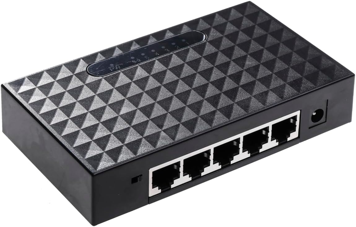 OSALADI 100m Gigabit Ethernet Port Splitter Mbps LAN Adapter Auto Mdix Energy Efficient Easy to Use