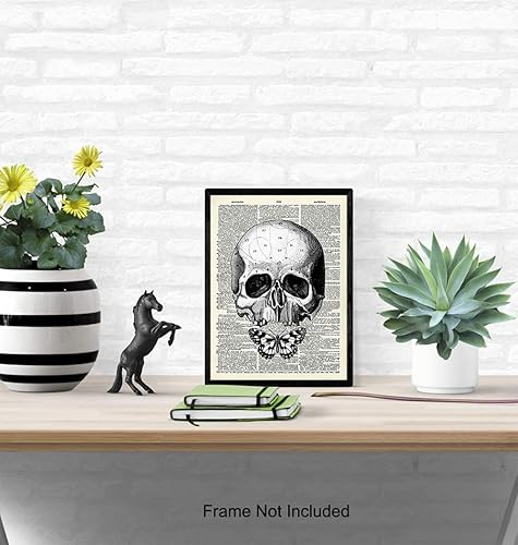 Miniatura 4 de Gothic Skull Wall Art - Skull Wall Decor - Goth Wall Art Room Decor - Goth Butterfly - Gothic Living Room Decor - Gothic Home Decor - Gothic Wall