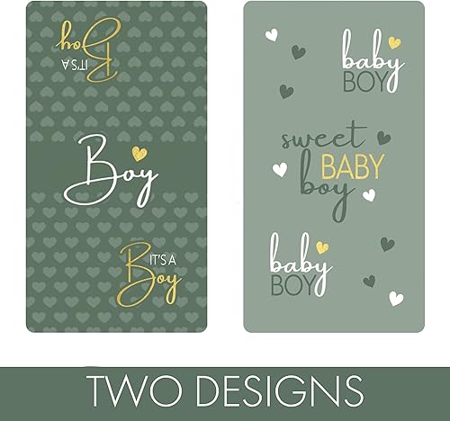 Miniatura 5 de Green It's a Boy Baby Shower Wrappers para mini barras de chocolate, etiquetas de dulces para fiesta de bebé niño  42 unidades