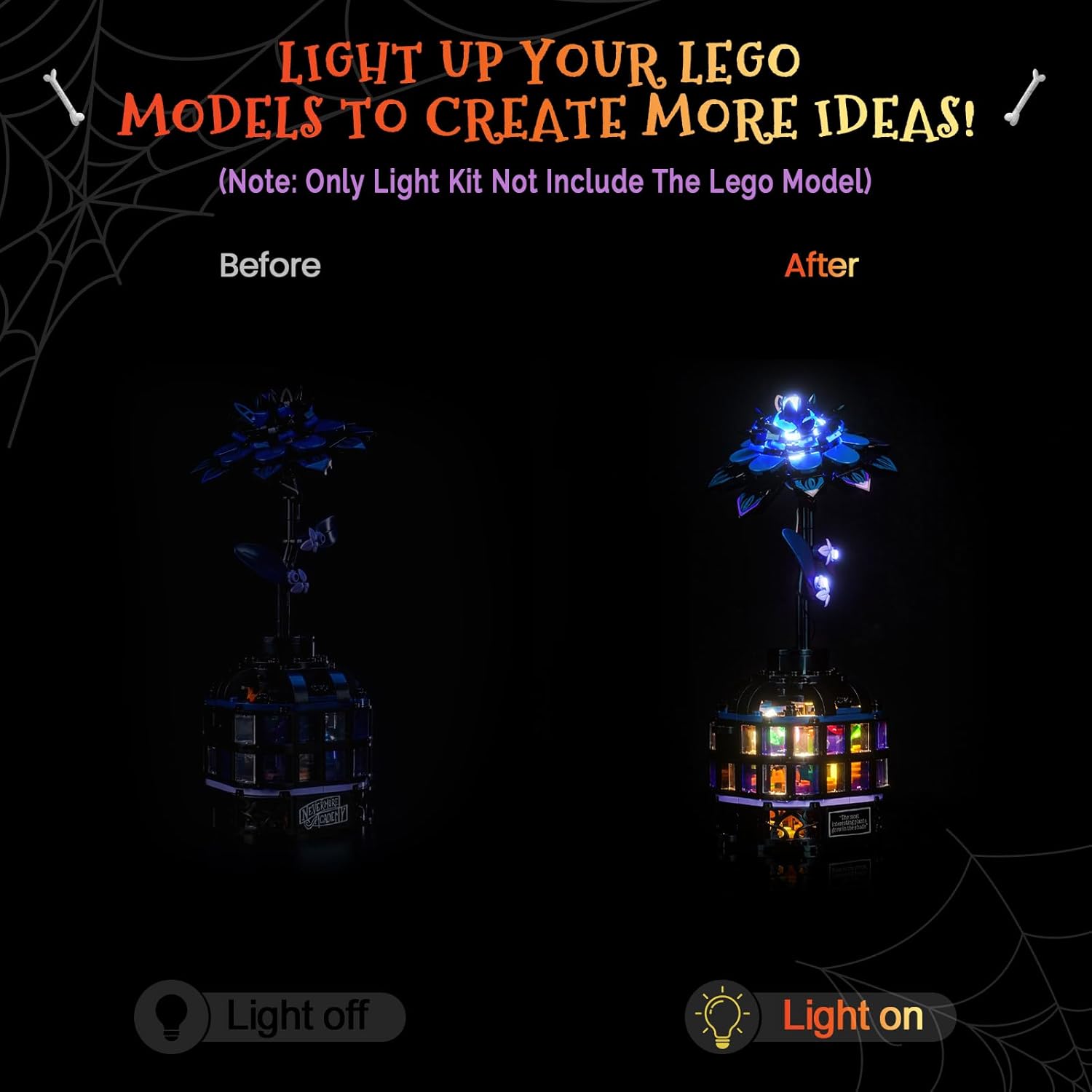 Upgraded Led Light Kit Compatible with Lego Black Dahlia Flower Building Set, Lights Decoration Compatible with Lego 76784 (Model Not Included)