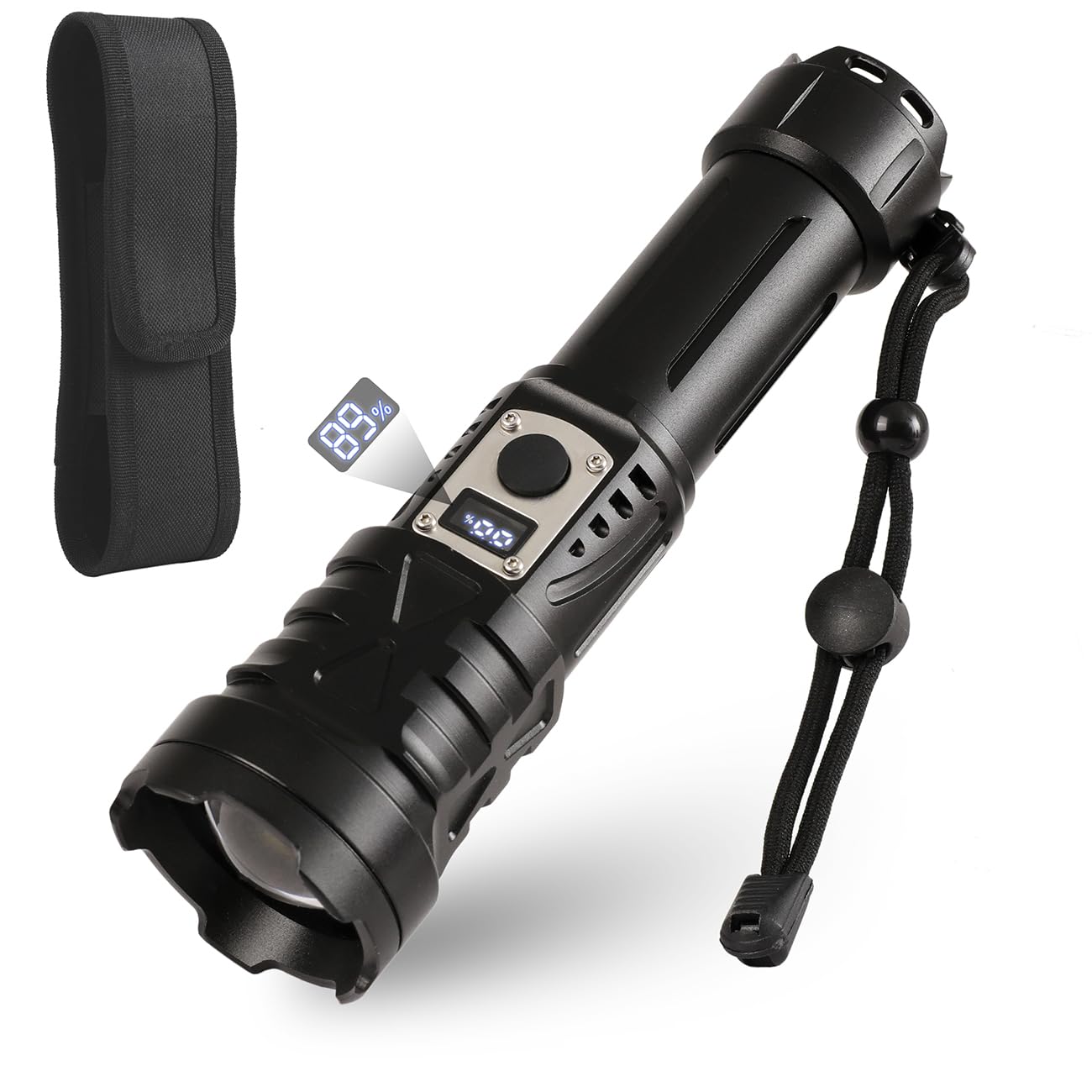 Powerful Rechargeable Flashlight,Led Torch Light XHP160,Super Bright Flashlights 2500 Lumens,Flashlight for Camping Waterproof with 5000mAh Battery