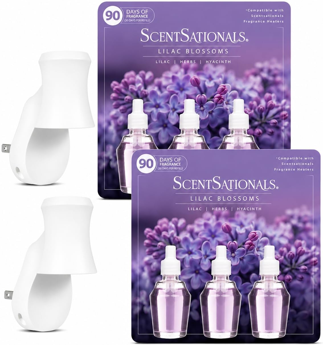ScentSationals Lilac Blossoms Plug-In Starter Kit - Pure White - 6 Refills